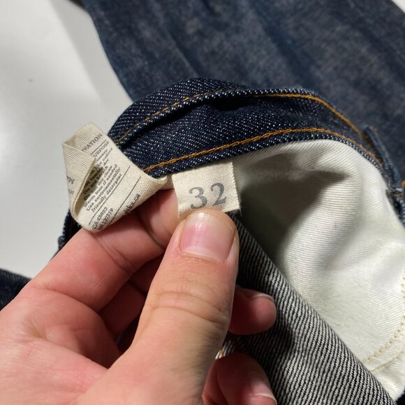 Sitka Straight Leg Button Fly Raw Denim Selvedge Jeans Blue men's size 33x34 - Picture 5 of 10